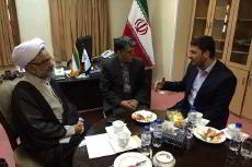 مسؤول جناح العتبة الحسينية المقدسة يلتقي بالمدير العام لمعرض طهران الدولي ومعاون وزير الثقافة الايراني