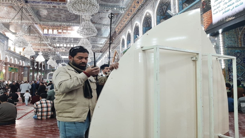 بالصور..بسواعد كوادر العتبة الحسينية تحضيرات مستمرة لمناسبة ذكرى مولد الامام الحسين عليه السلام